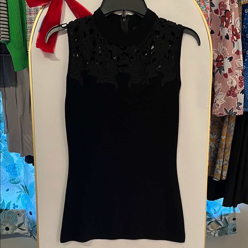 WHBM Elegant Black Sleeveless Top
